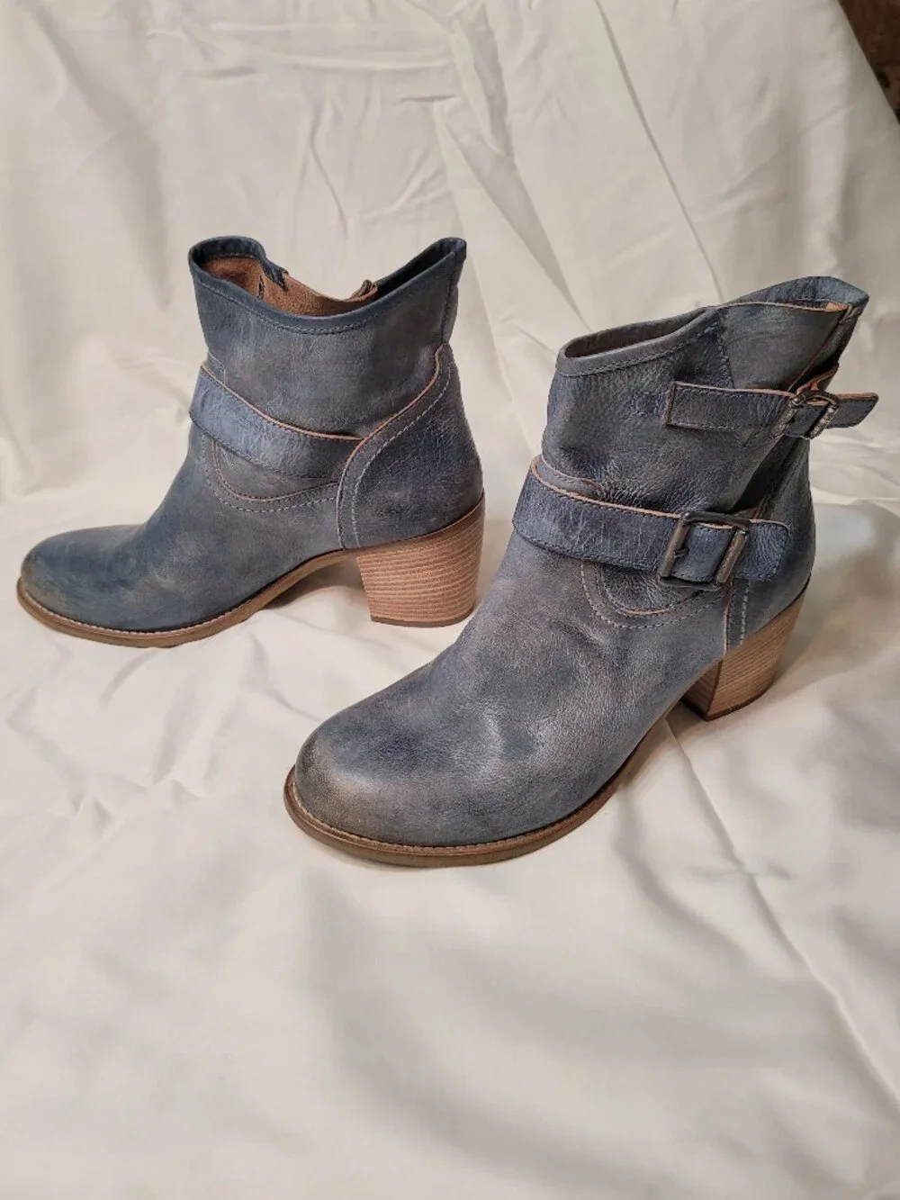 Cordani Western Boots in Distressed Denim Blue Made in Italy